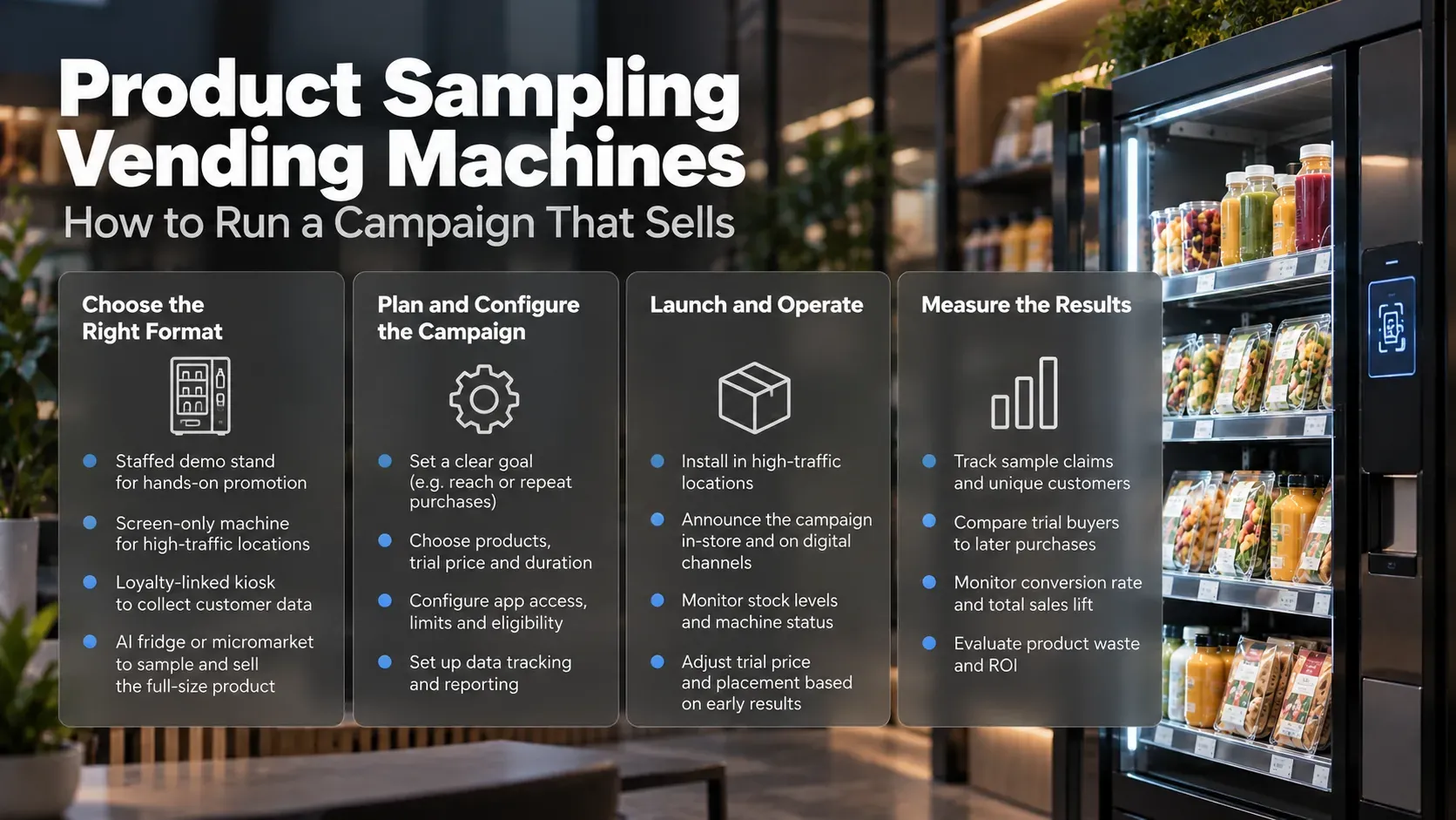 How to run a product sampling campaign: choose the format, plan and configure, launch and operate, and measure the results
